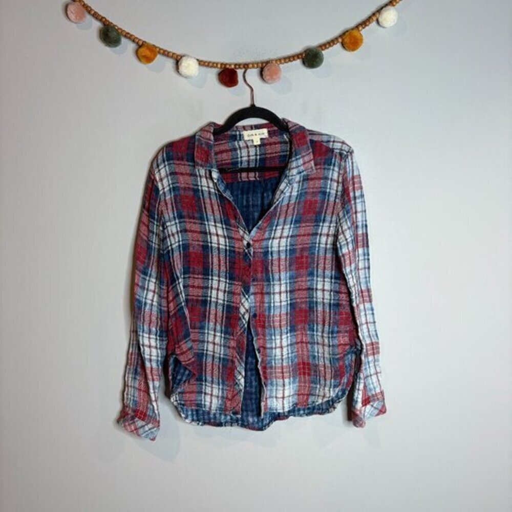 Cloth & Stone plaid button down casual shirt